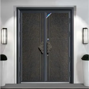 China Luxury Cast Aluminum Double Steel Door | Exterior Villa Entrance Designs Manufacturers, Supplier