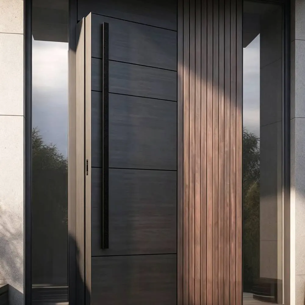 Custom French Wrought Iron Entry Door | Side Glass Villa Pivot Door - DERCHI Manufacturers, Suppliers