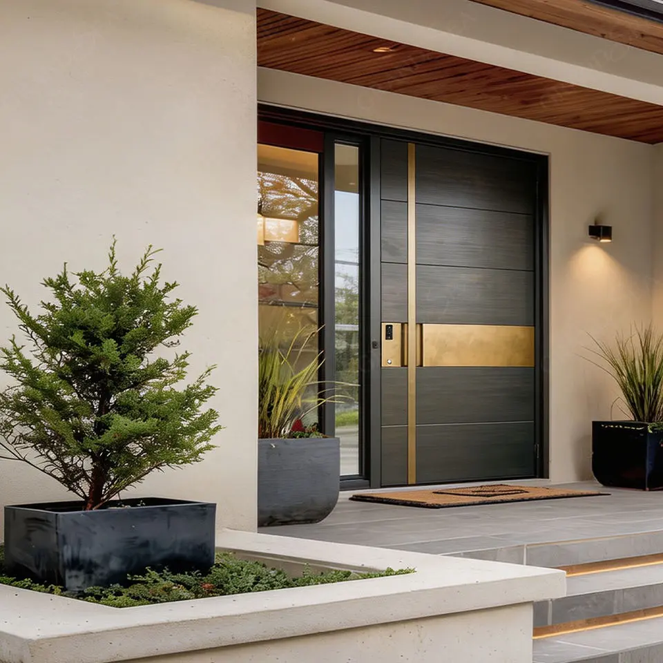 Custom Modern Stainless Steel Pivot Door with Long Handle | Exterior Security Entry Supplier, Suppliers