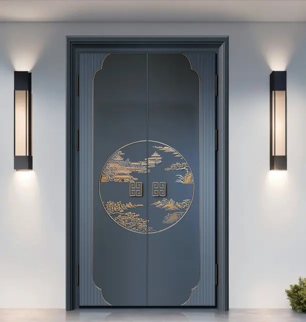Derchi Aluminum Villa Entry Double Doors | Luxury Custom Exterior Security - DERCHI Supplier, Factories