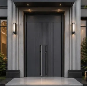 China Luxury Aluminum Front Entry Doors | Soundproof Villa Security
