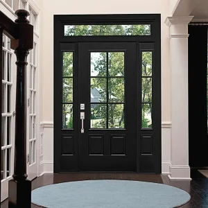 Custom Extra Large Aluminum Entry Door Solid Wood Glass Sidelight