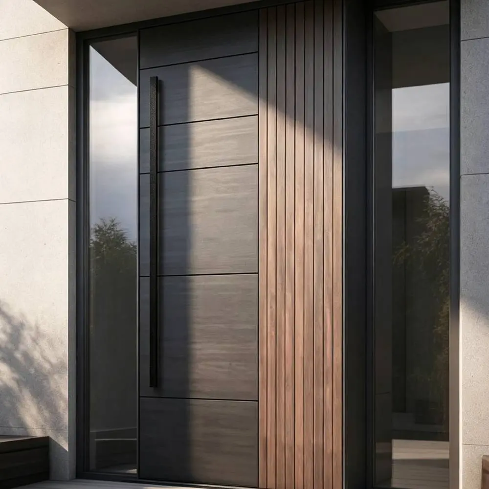 Custom French Wrought Iron Entry Door | Side Glass Villa Pivot Door - DERCHI Manufacturers, Suppliers