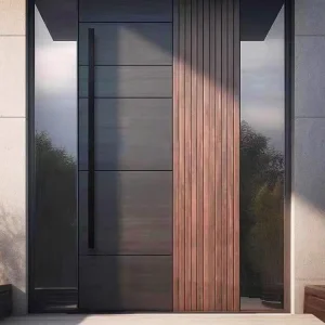 Custom French Wrought Iron Entry Door | Side Glass Villa Pivot Door - DERCHI Manufacturers, Suppliers