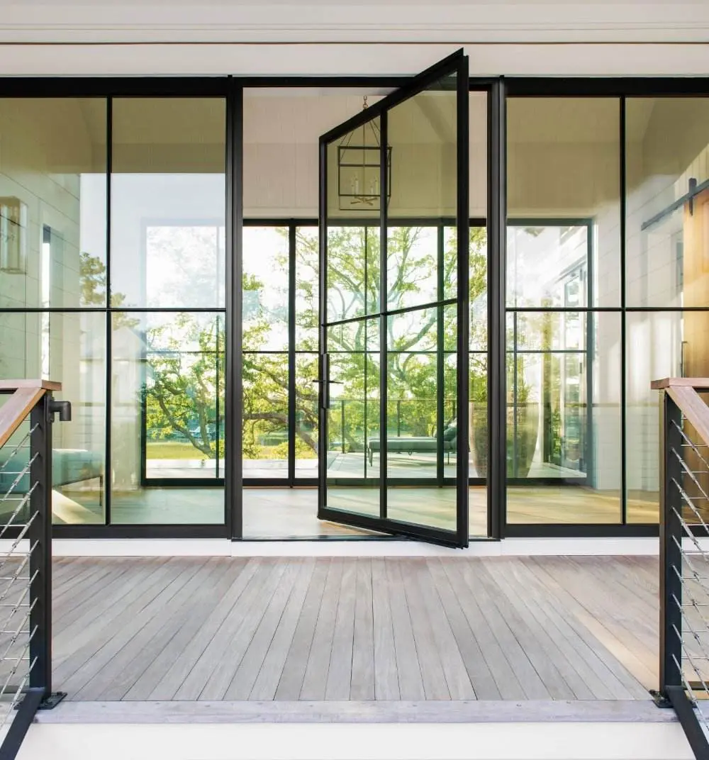 Derchi Double Glazed Glass Pivot Entry Door | Big Size Aluminum Front - DERCHI Supplier, Factory