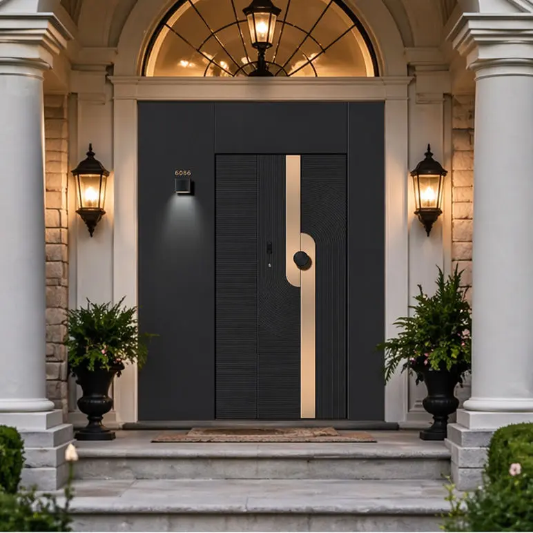 China Luxury Aluminum Front Entry Doors | Soundproof Villa Security - DERCHI Manufacturers, Factories