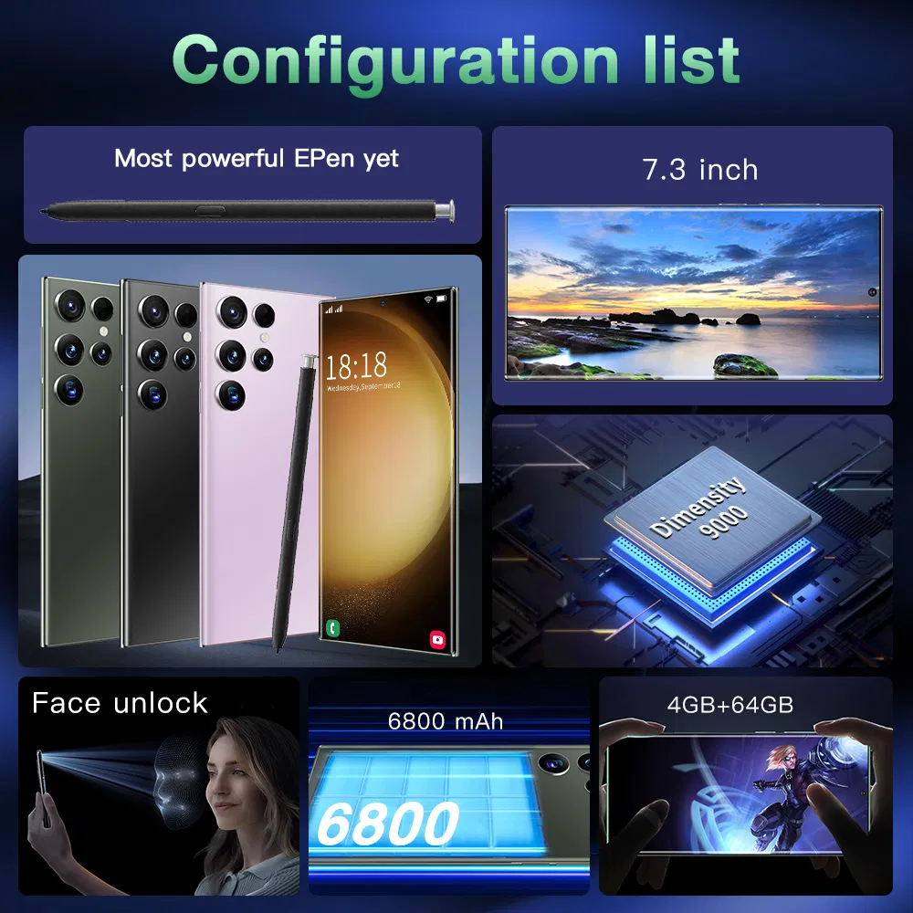 هاتف ذكي محمول S23 ألترا 5g 8 كور 3+64GB هاتف محمول OEM/ODM