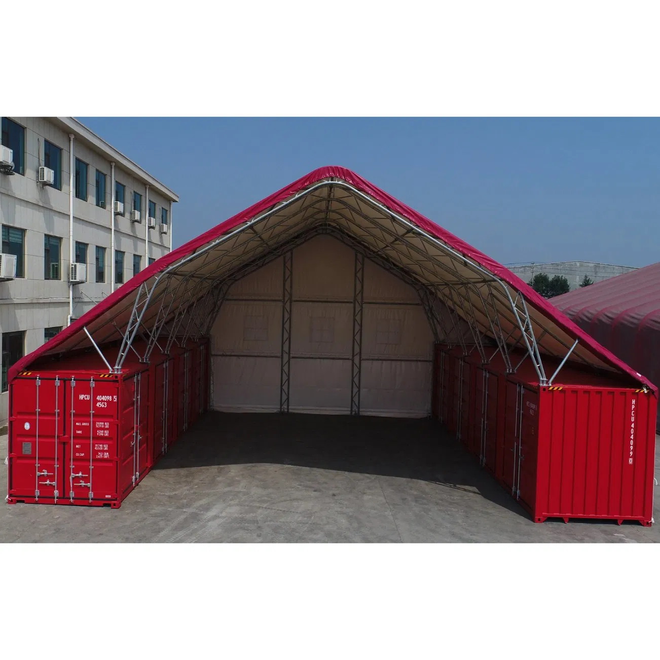 9.15X12X4.5m مبنى هيكل فولاذي مزدوج الدعائم لتخزين الحاويات