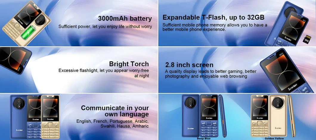 ألوان وتصميم هاتف محمول 2.8 بوصة