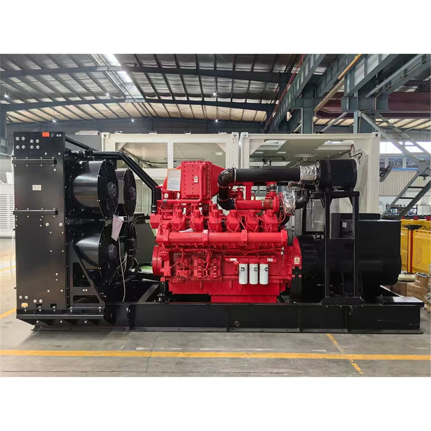 وحدة محطة طاقة عالية الجودة، 600kw كمنز، 50/60Hz, 380/400V, معتمدة من CE، مناسبة للغاز الطبيعي/البيوجاز/الغاز المسال/البروبان، نموذج GPU CHP، نوع حاوية مفتوحة فرا