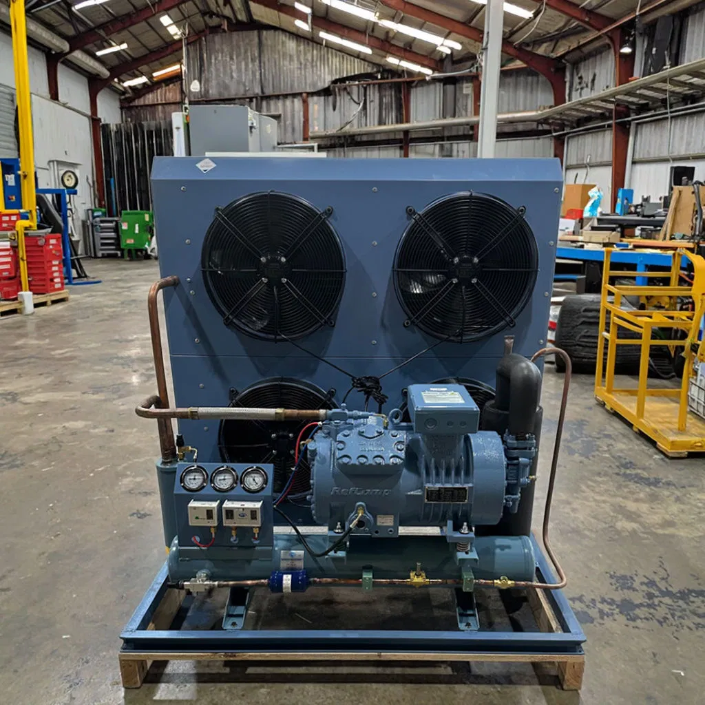 وحدة تكثيف مدمجة 15HP مع ضاغط مكبس ومضخة موتور مدمجة للاستخدام في 380V الحاويات