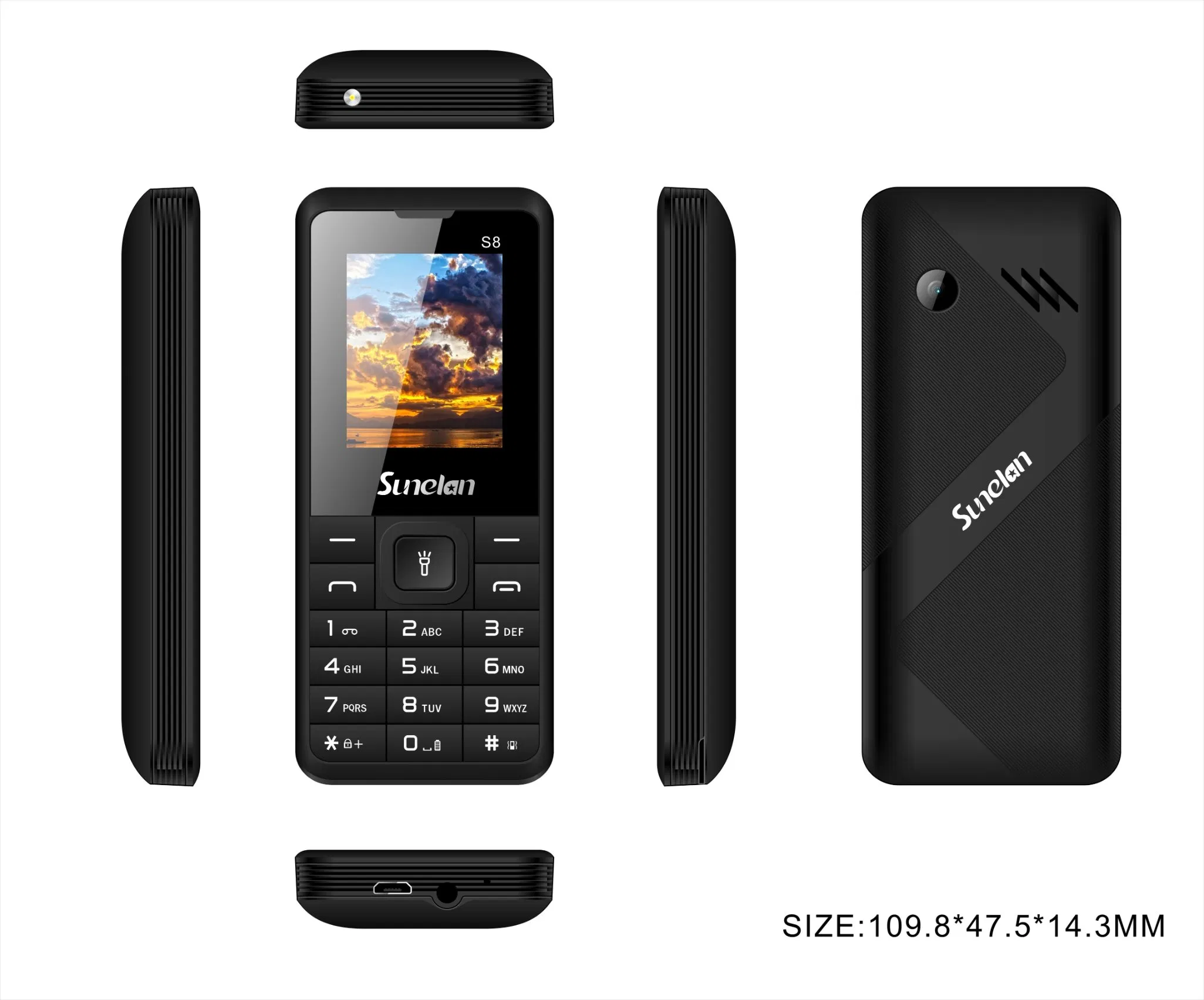 عرض ساخن 32MB ميزة 2g علامة الهاتف المحمول هاتف جديد سنيلان S8