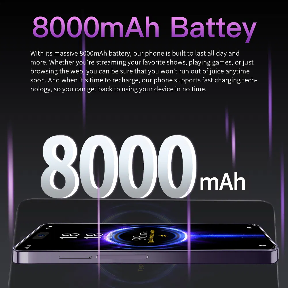مصنع الصين مخصص 5g متين 64 جيجابايت 8000 مللي أمبير زر مادي أموليد ميديا تك أندرويد 15 لـ I14 برو ماكس هاتف محمول
