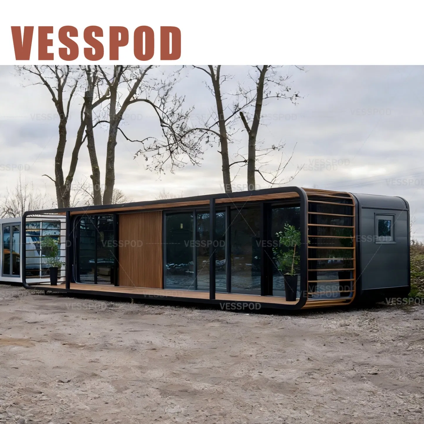 Vp115 مخصص 40FT كبسولة تفاح كابينة حاوية سكنية مصنوعة من الصلب هيكل متعدد التصميمات