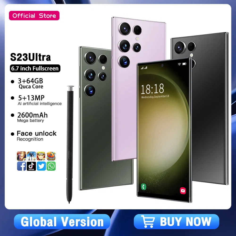 هاتف ذكي محمول S23 ألترا 5g 8 كور 3+64GB هاتف محمول OEM/ODM