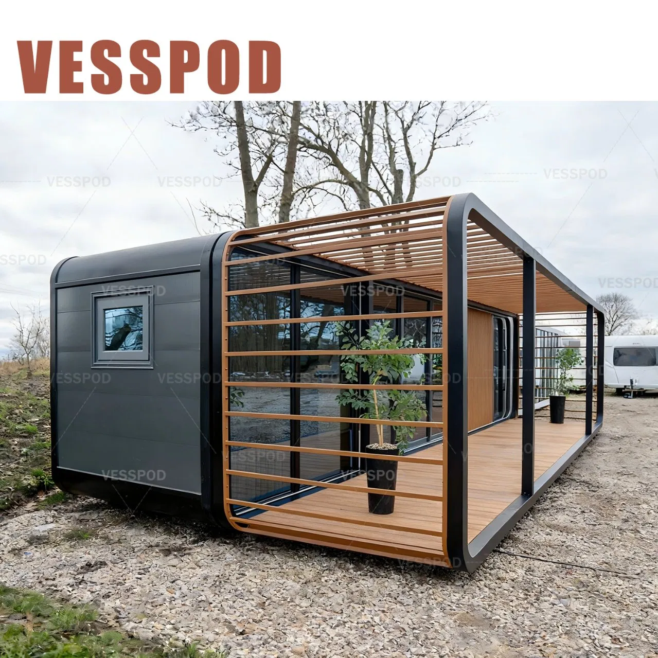 Vp115 مخصص 40FT كبسولة تفاح كابينة حاوية سكنية مصنوعة من الصلب هيكل متعدد التصميمات