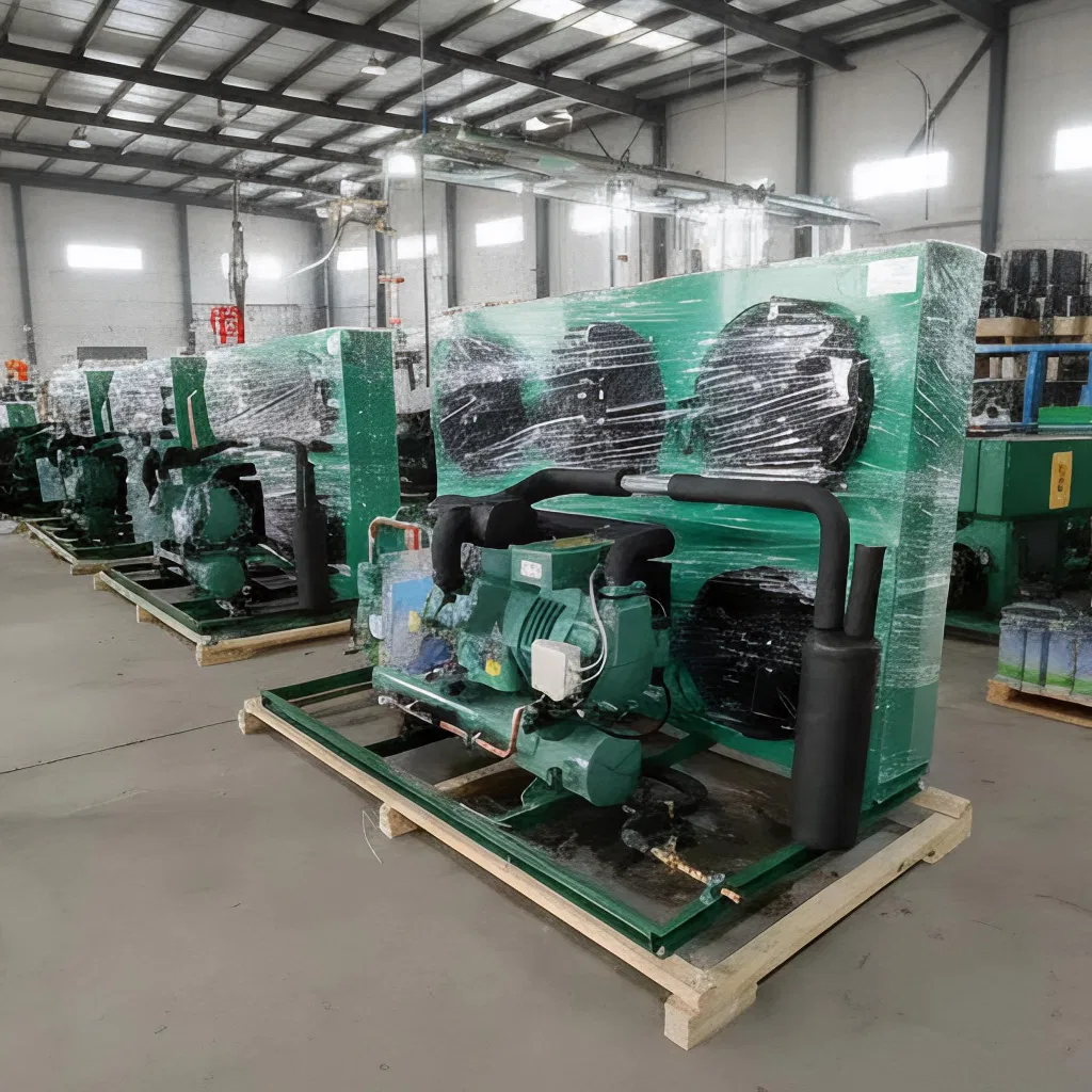 وحدة تبريد حاويات صغيرة صناعية 15HP 380V مع ضاغط مكبس ومضخة موتور لنقل المأكولات البحرية