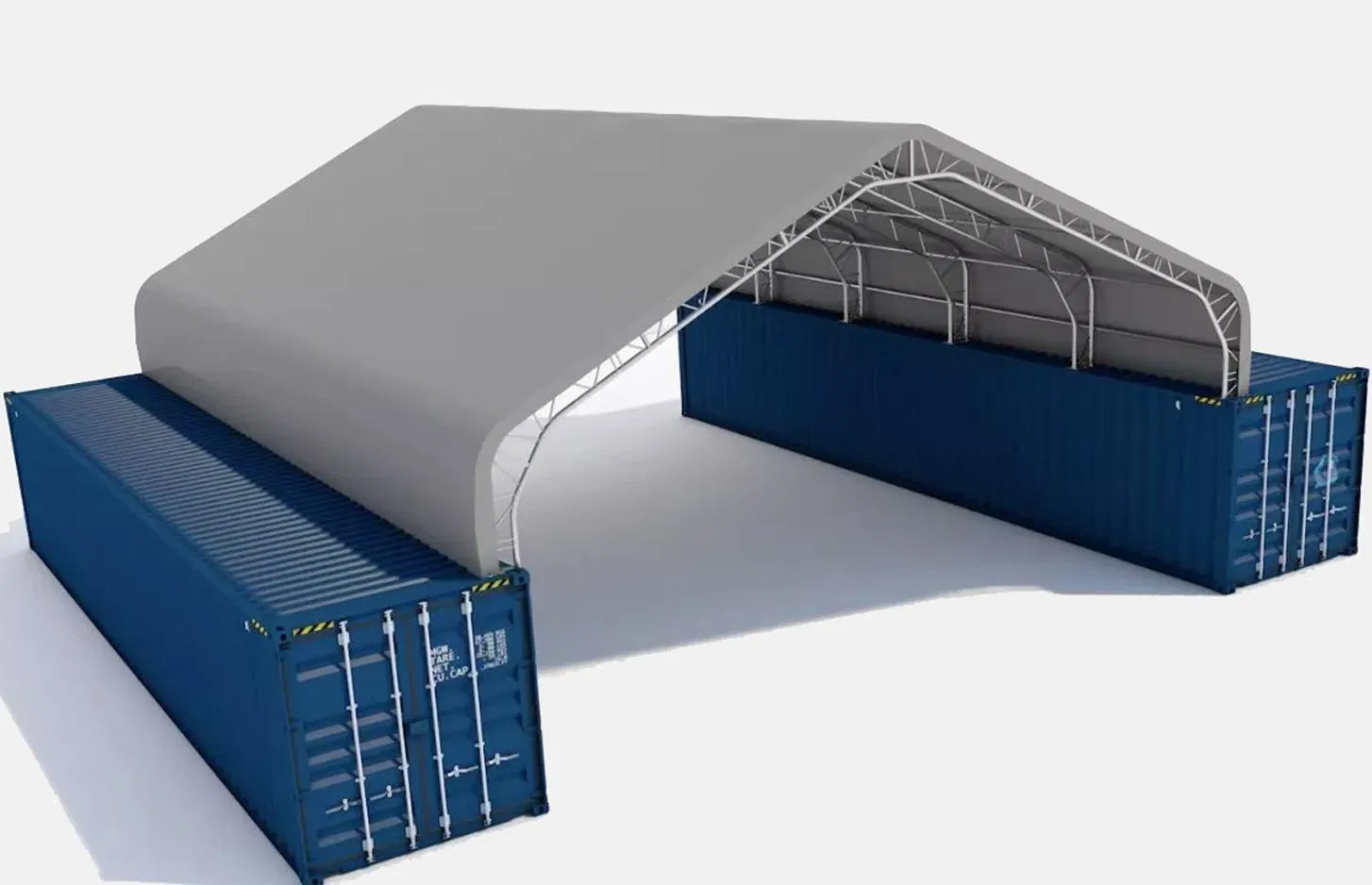 15X12m هيكل مبنى مستودع من الفولاذ ذو إطار مزدوج مع حاويات تخزين