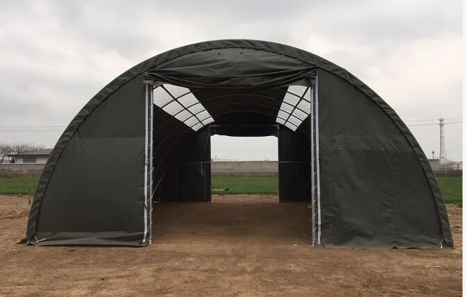 خيمة تخزين مؤقتة خارجية لمزارع الزراعة غطاء من PVC للحماية