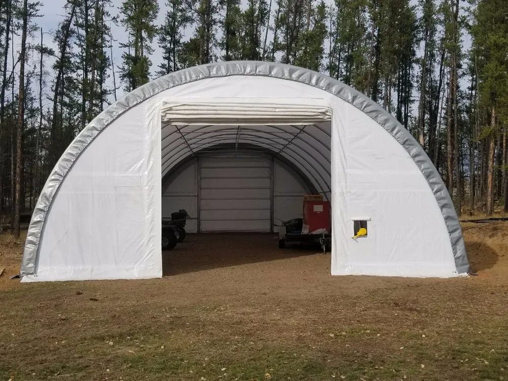 خيمة تخزين مؤقتة خارجية لمزارع الزراعة غطاء من PVC للحماية