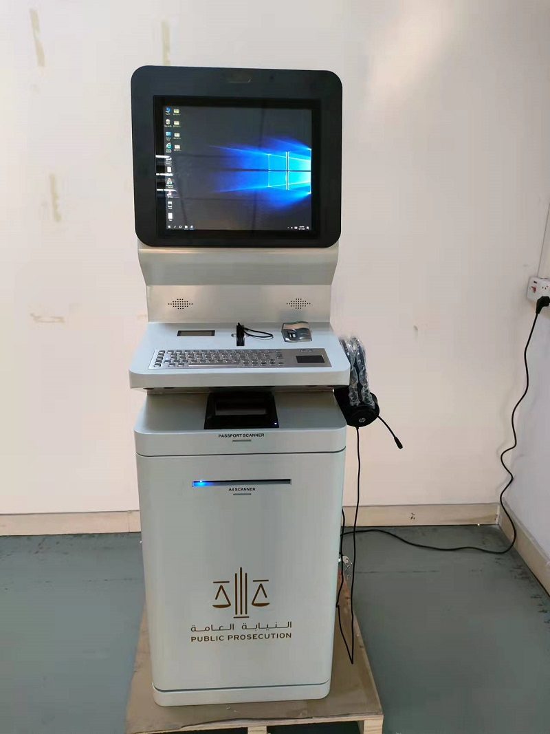 A4 كشك ماسح ضوئي لطباعة الوثائق مع لوحة مفاتيح معدنية