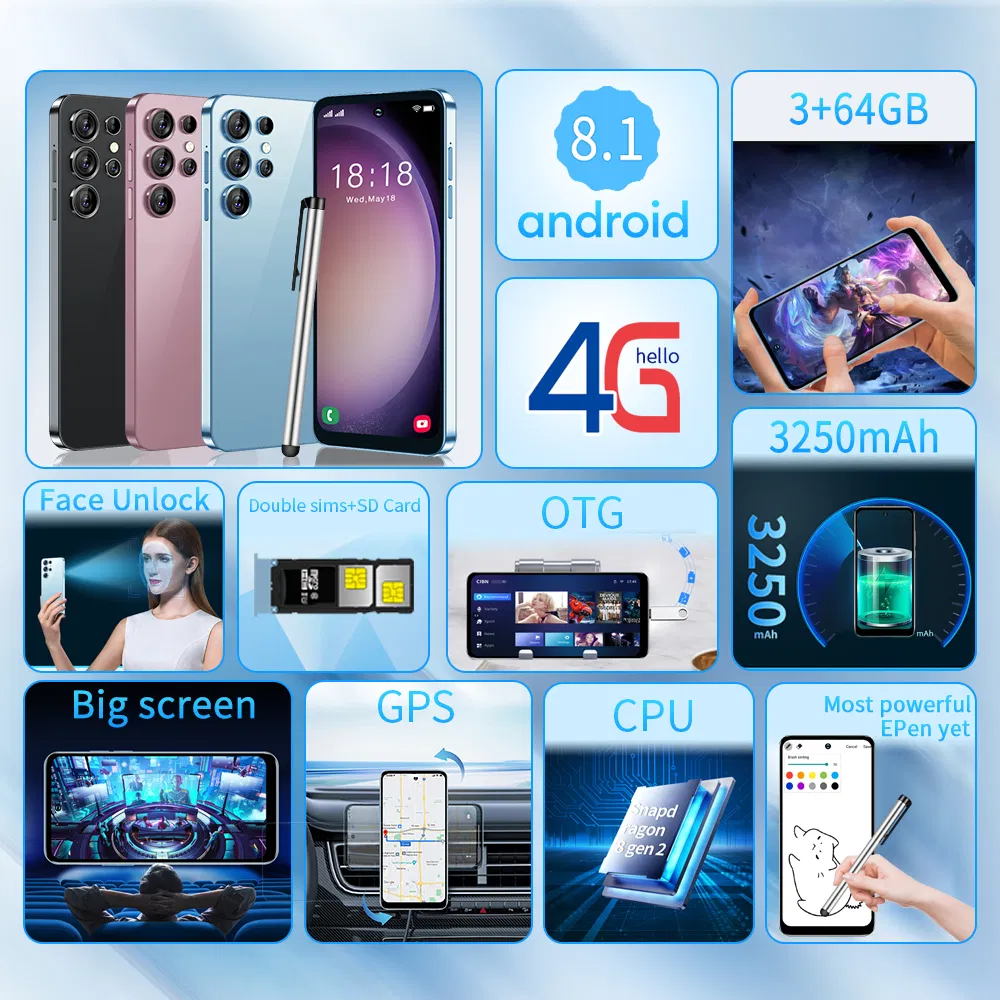 هواتف أندرويد S23 ألترا 6.8 بوصة 3+64GB هاتف ذكي