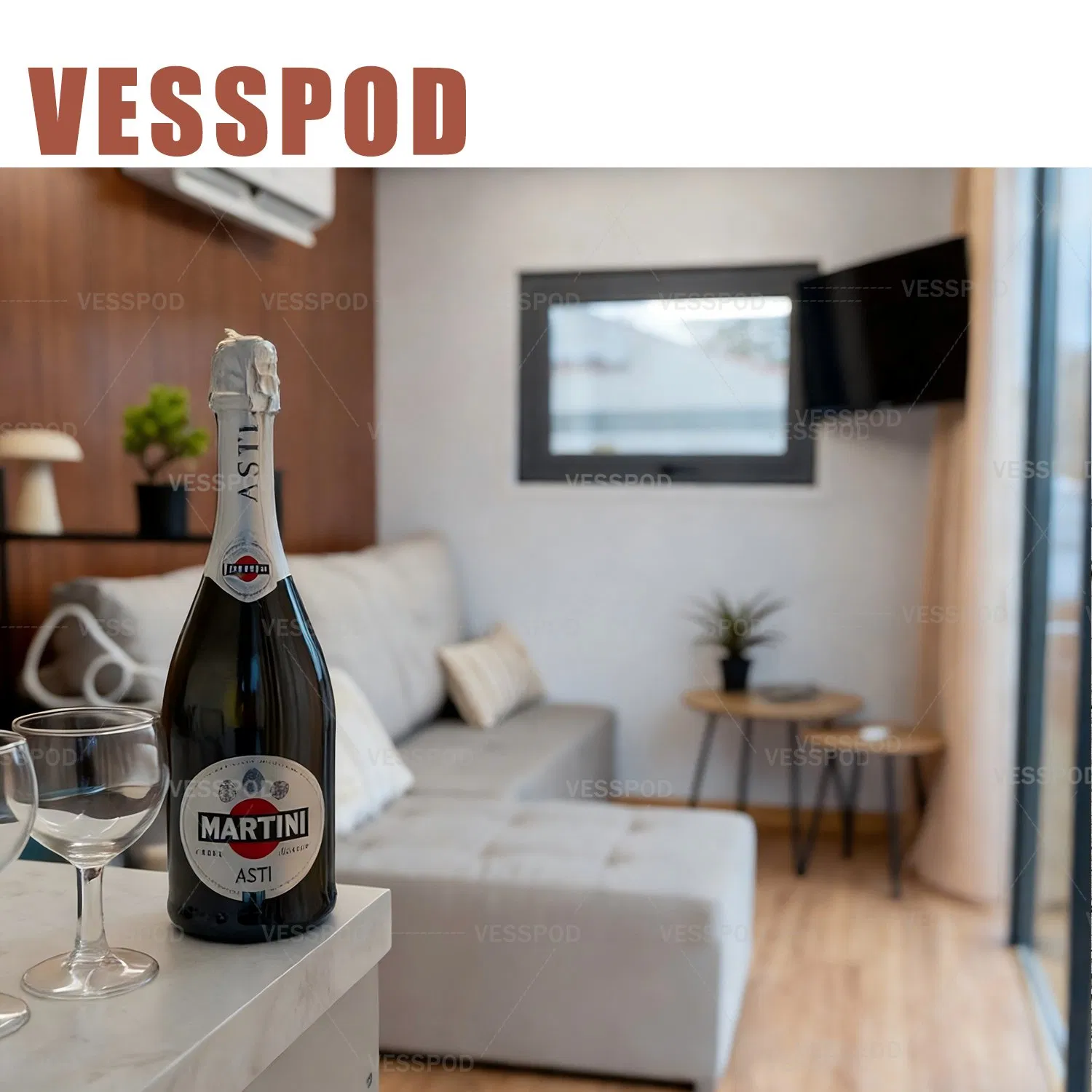 Vp115 مخصص 40FT كبسولة تفاح كابينة حاوية سكنية مصنوعة من الصلب هيكل متعدد التصميمات