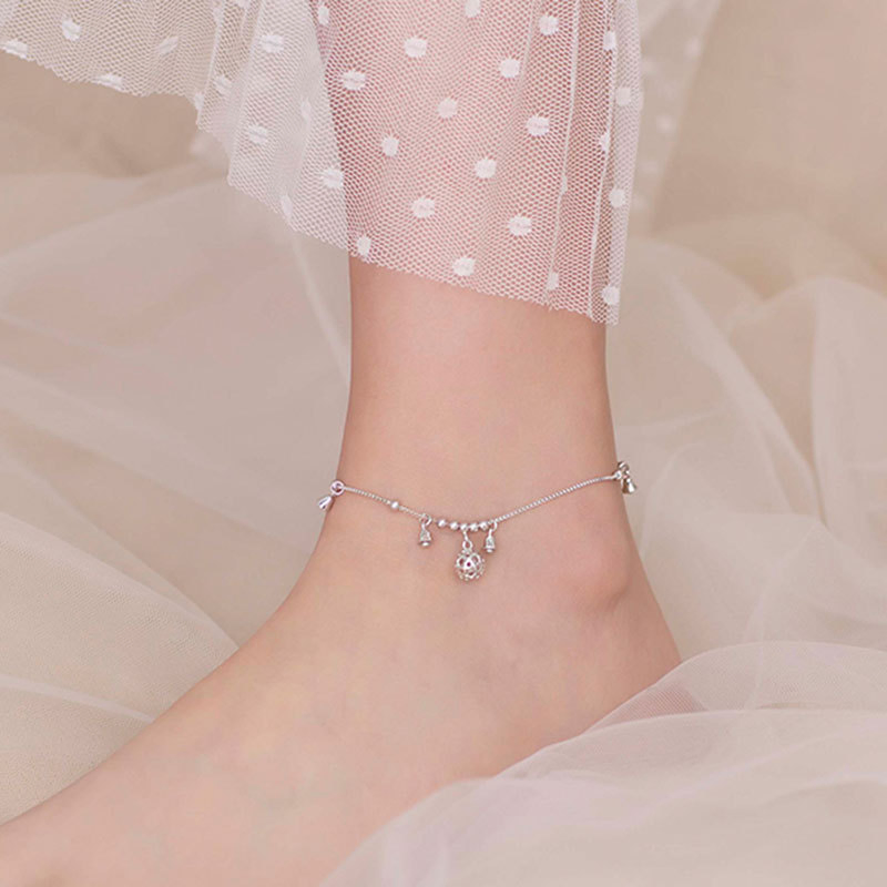 سوار كاحل من فضة استرلينية للنساء مع سحر 925