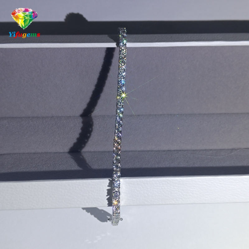 سعر الجملة S925 سوار تنس من المويزنايت الفضي للنساء هدية