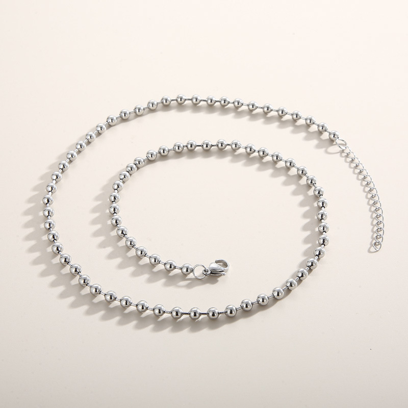 أسلوب بسيط سلسلة كرات من الفولاذ المقاوم للصدأ 2/3/4/6mm قلادة مجوهرات افعلها بنفسك جملة