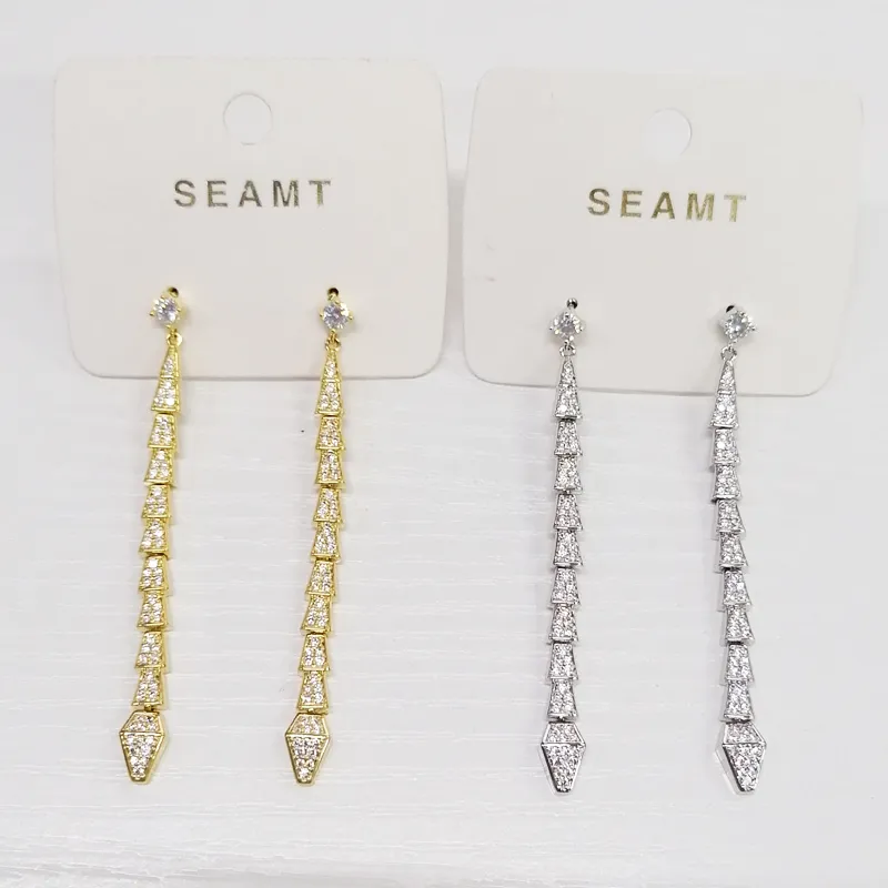 حلق ذهبية على شكل ثعبان من الفضة الإسترلينية Delicate14K