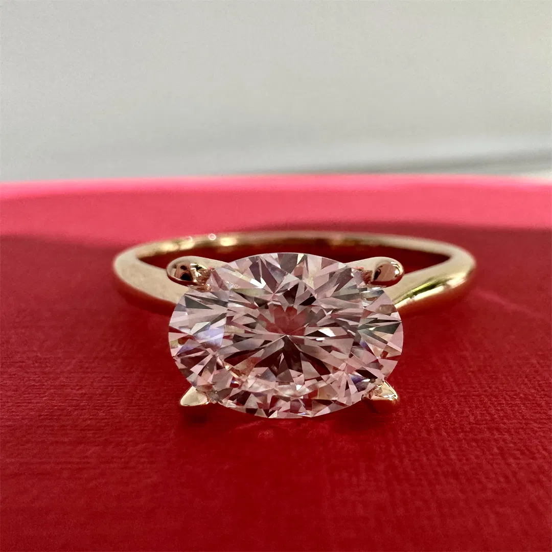 18K خاتم الماس المختبر وخاتم زفاف من الذهب Setting1894 خاتم الماس الكلاسيكي بأربعة مخالب