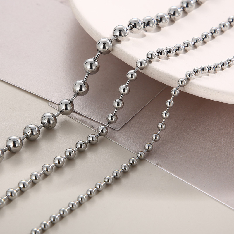 أسلوب بسيط سلسلة كرات من الفولاذ المقاوم للصدأ 2/3/4/6mm قلادة مجوهرات افعلها بنفسك جملة