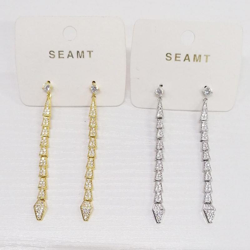 حلق ذهبية على شكل ثعبان من الفضة الإسترلينية Delicate14K
