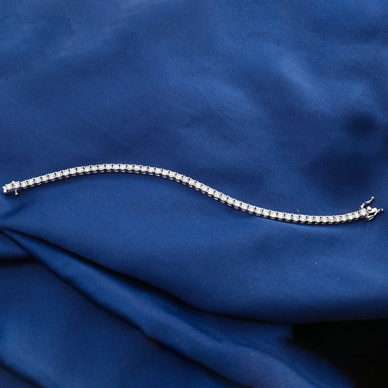 سوار تنس مخصص للرجال والنساء مع 18K ذهب 4mm ألماس مزروع في المختبر
