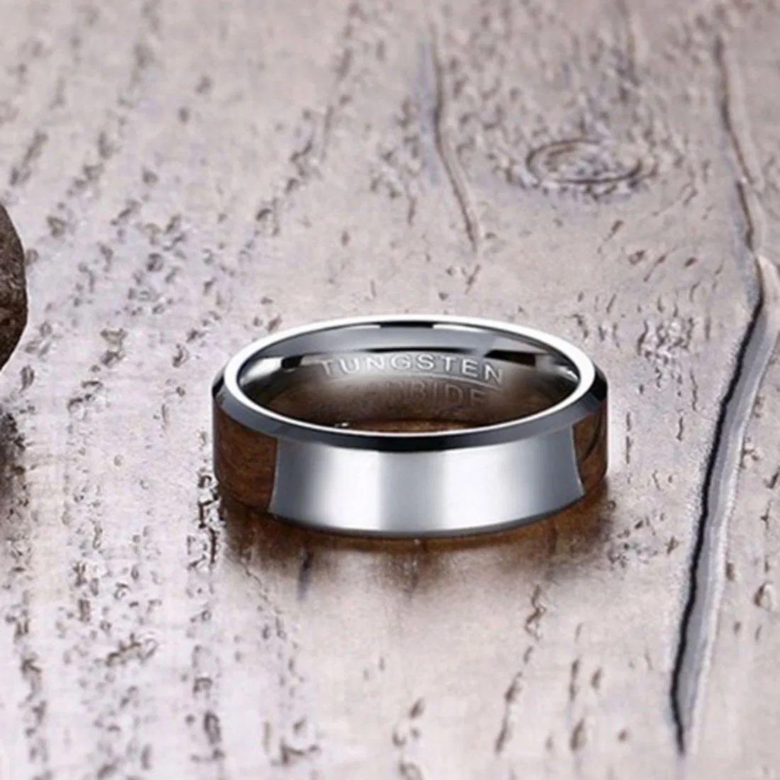 خاتم زفاف فضي خاتم خطوبة للرجال خاتم تنجستن للرجال - 6/8mm خاتم موضة كلاسيكية