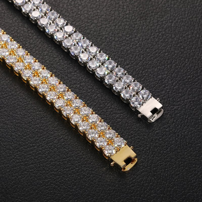 2 صفوف 6mm 8mm 10mm سوار تنس مويسانيتي 925 فضة استرلينية Vvs1 مويسانيتي لون د مع شهادة جرا