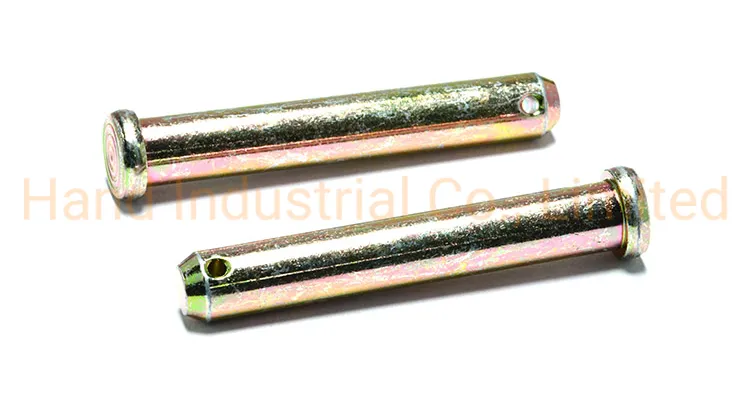 سعر جيد M5 دبابيس كليفس كبيرة برأس مع ثقب من الصلب الكربوني مطلية بالزنك الأصفر دبوس محور