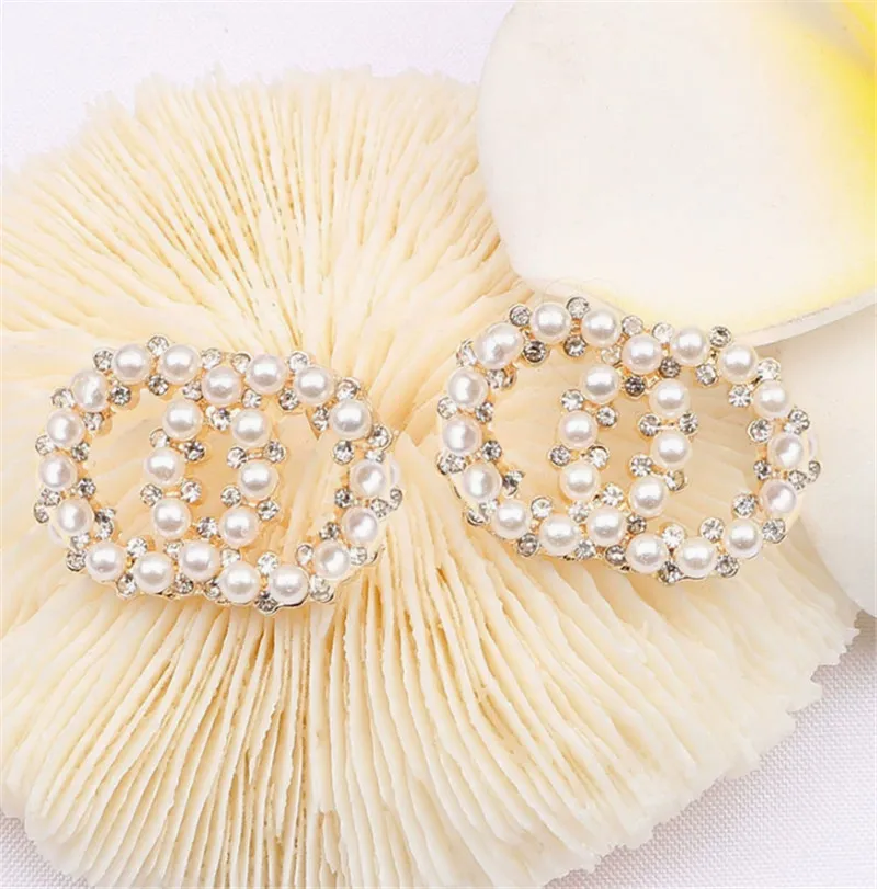 أقراط لؤلؤ عالية الجودة للنساء، تصميم كوري عصري فريد، أقراط مزدوجة من مصمم C