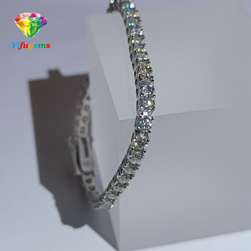 سعر الجملة S925 سوار تنس من المويزنايت الفضي للنساء هدية