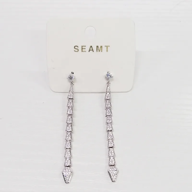 حلق ذهبية على شكل ثعبان من الفضة الإسترلينية Delicate14K