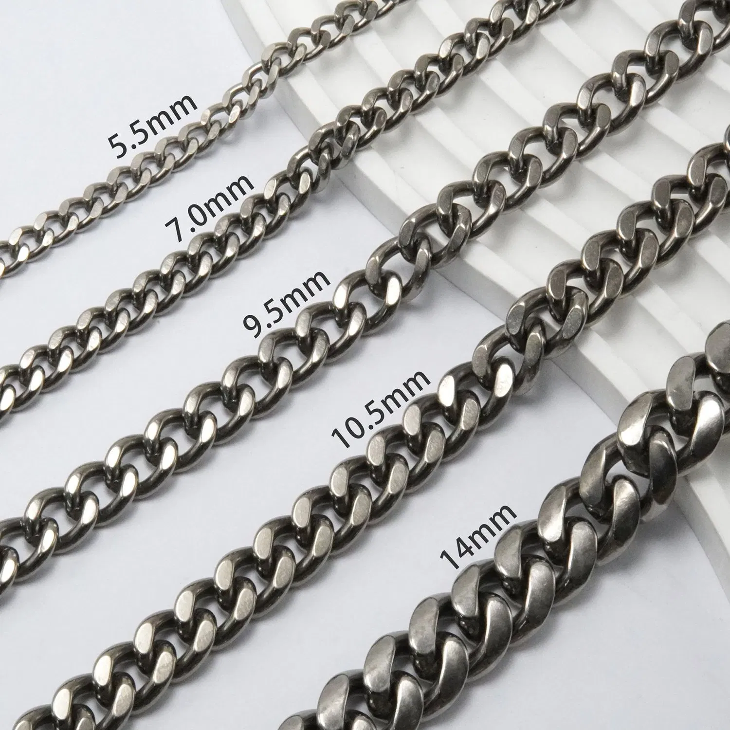 سلسلة كوبا من التيتانيوم النقي خفيفة الوزن 9.5/10.5mm للرجال والنساء عتيقة