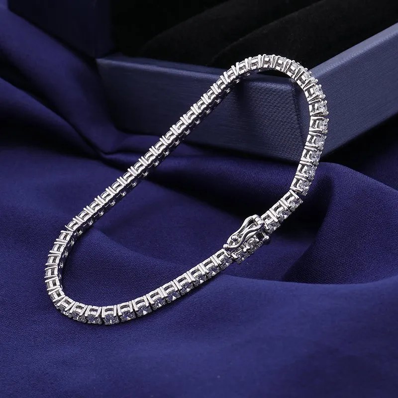 سوار تنس مخصص للرجال والنساء مع 18K ذهب 4mm ألماس مزروع في المختبر