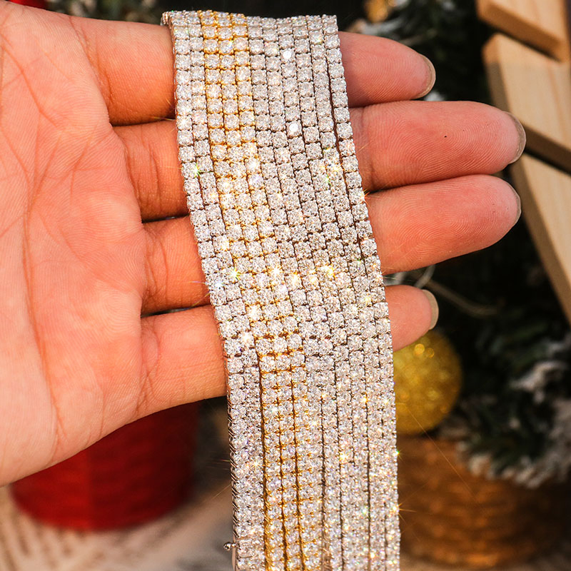 925 سوار تنس من الفضة الإسترلينية مع مويسانيتي 3mm 4mm 5mm للنساء مجوهرات سوار