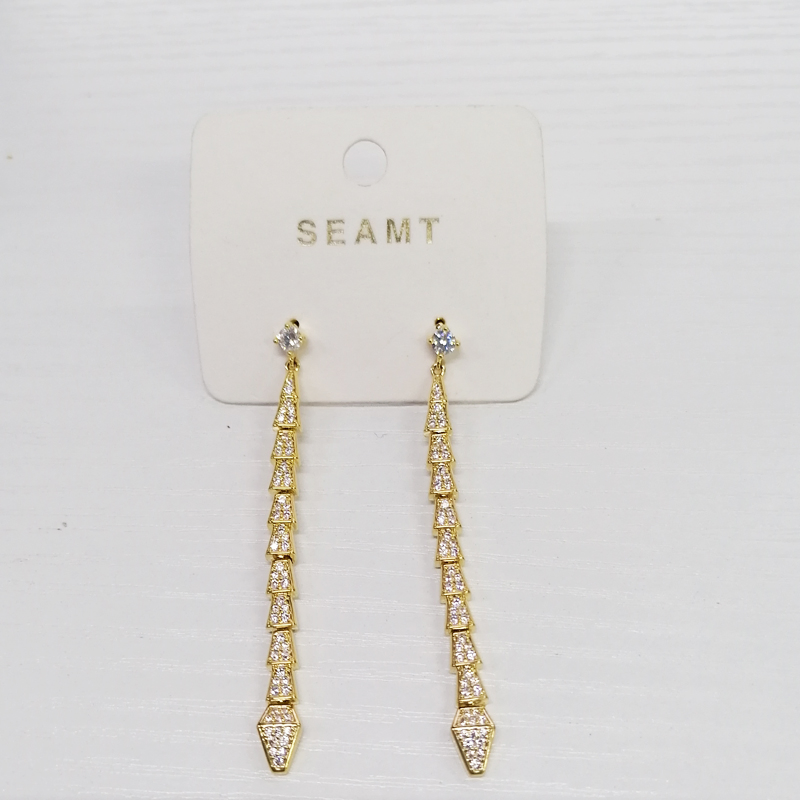 حلق ذهبية على شكل ثعبان من الفضة الإسترلينية Delicate14K
