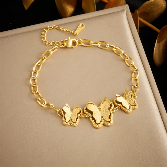 سوار مخصص من الفولاذ المقاوم للصدأ مطلي بالذهب