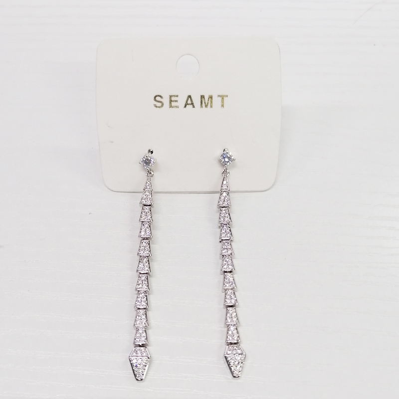 حلق ذهبية على شكل ثعبان من الفضة الإسترلينية Delicate14K