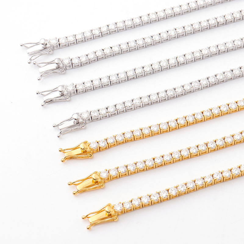 925 سوار تنس من الفضة الإسترلينية مع مويسانيتي 3mm 4mm 5mm للنساء مجوهرات سوار