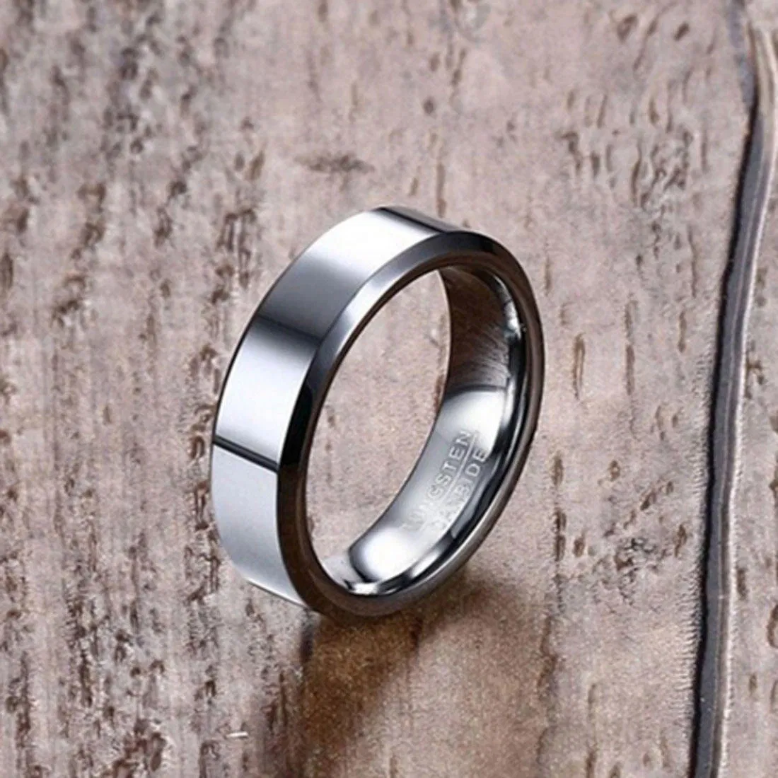 خاتم زفاف فضي خاتم خطوبة للرجال خاتم تنجستن للرجال - 6/8mm خاتم موضة كلاسيكية