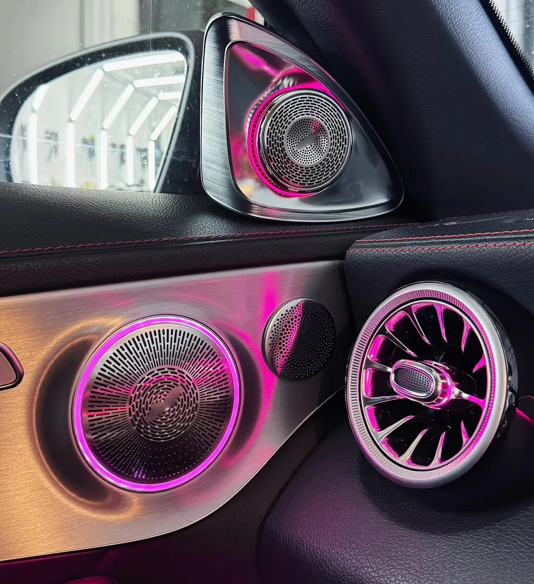 ترقية X253 مجموعة إضاءة داخلية محيطية لمرسيدس بنز C-Class Glc W205 مصابيح LED للسيارة 64-Color ملحقات زخرفية LHD/Rhd